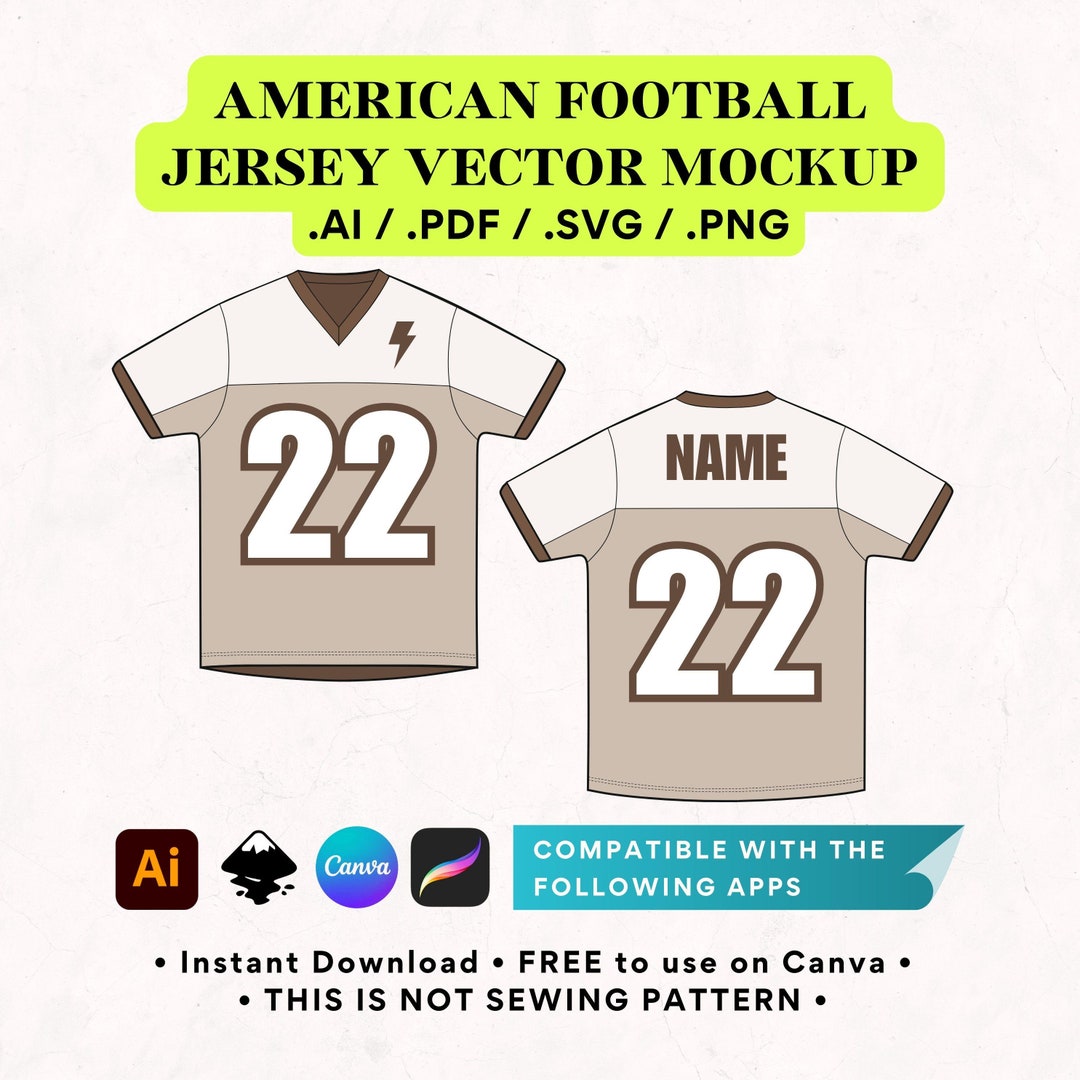Football Jersey DIY Canva Vector Mockup Sports Soccer Fashion Template ...