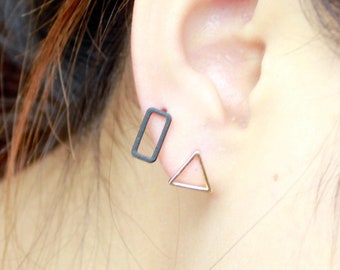 Minimalist Tiny Stud Earrings, Geometric Jewellery, Tiny Earrings, Small Earrings, Geometric Earrings