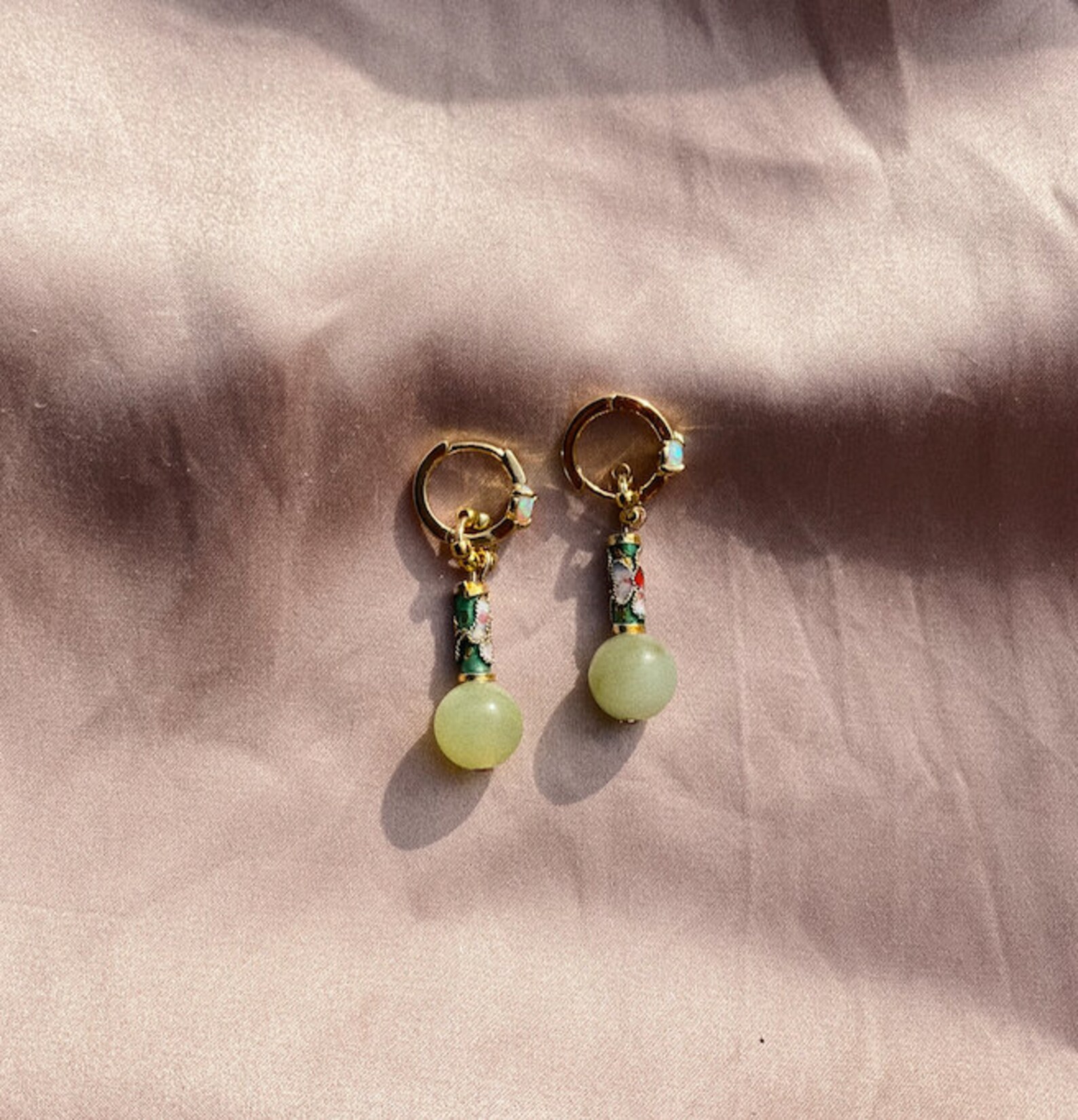 Jade and Opal Earrings HANDMADE | Etsy