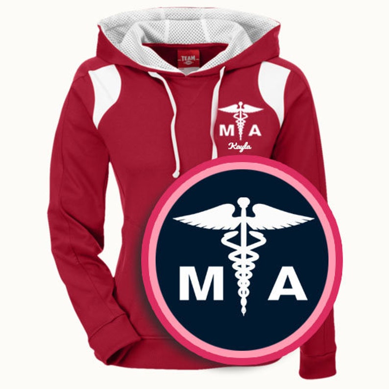 Medical Assistant Poly Hoodie Sweatshirt / MA Caduceus Etsy