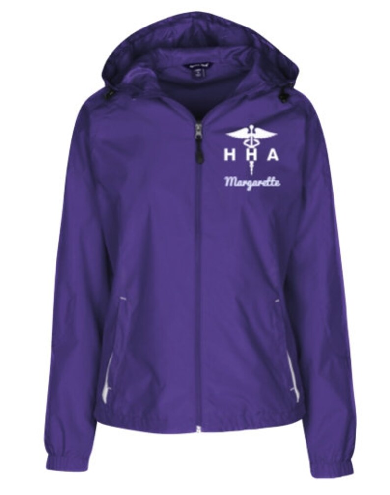 Home Health Aide Ladies Windbreaker Jacket HHA Home Health Aide Personalizable Jacket PRN-019