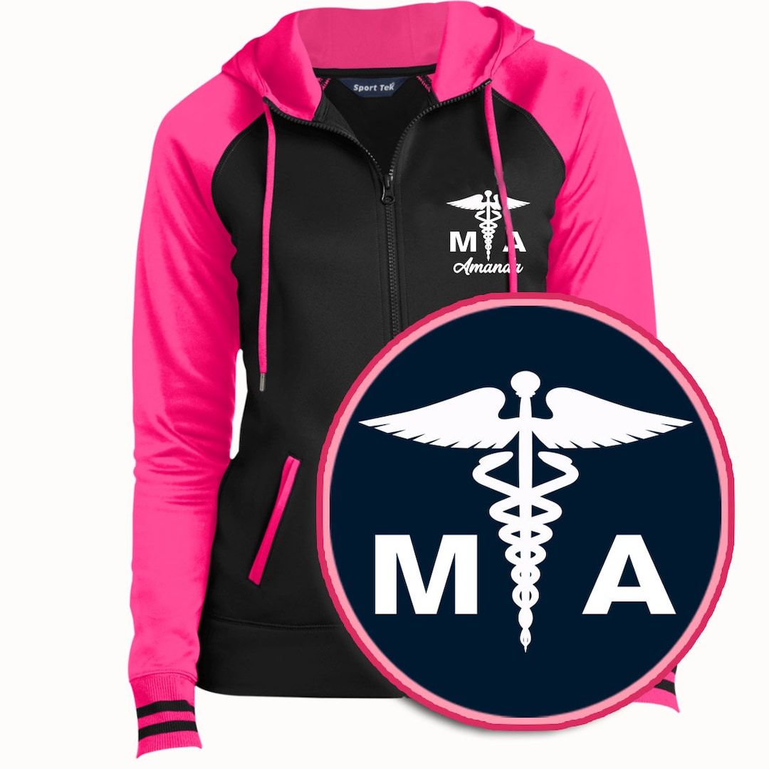 Medical Assistant Jacket, MA Jacket, Personalized Hooded Varsity Jacket