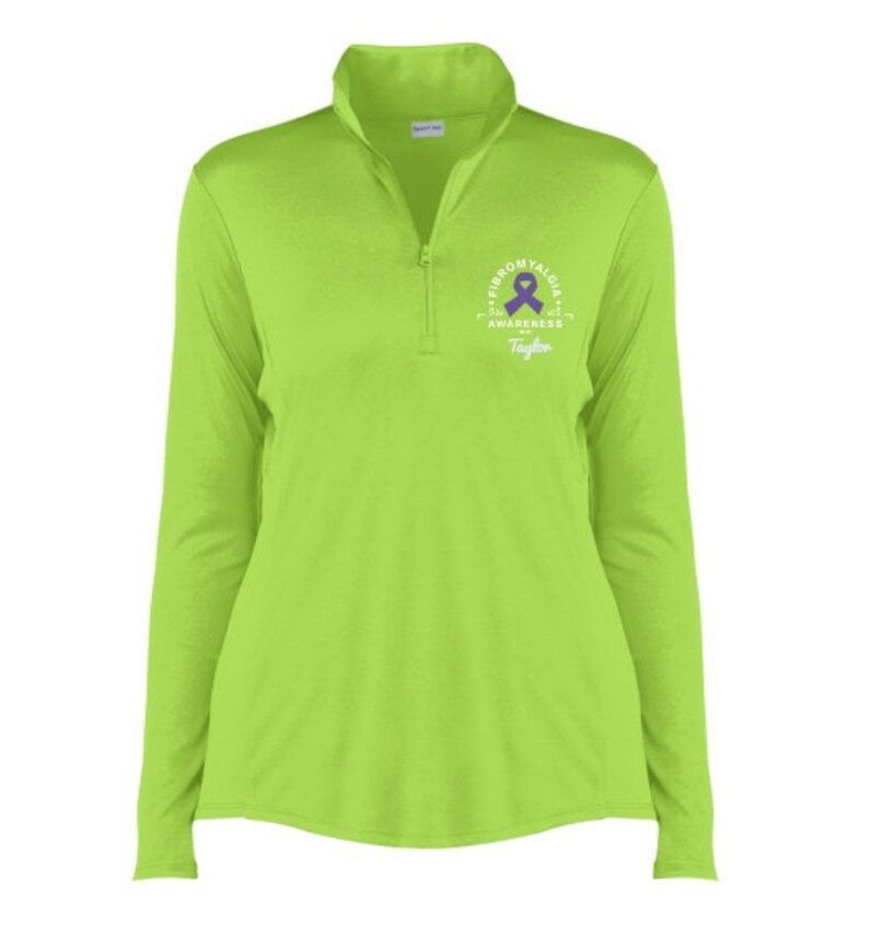 Fibromyalgia Awareness Gift Awareness Quarter Zip Pullover Embroidered Pullover Personalized Gift Awareness Advocate PRN-315