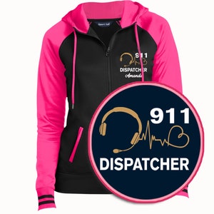 911 Dispatcher Jacket, 911 Dispatcher Gift, Personalized Hooded Varsity Jacket For 911 Dispatchers - Heartbeat Gold - C057-E04