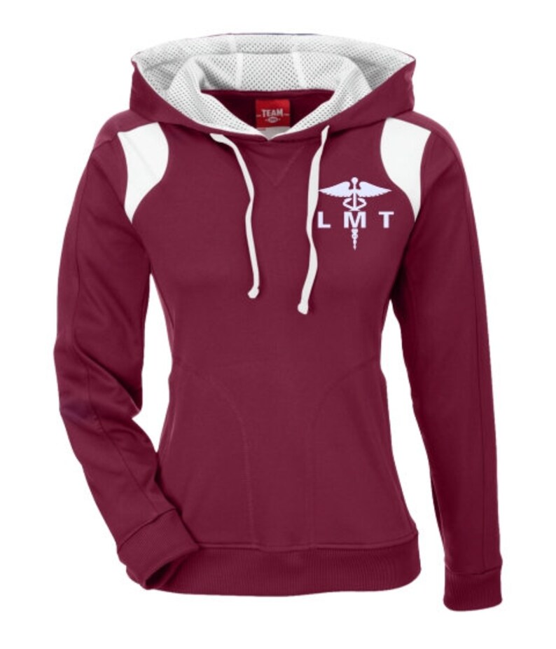 024B License Massage Therapist Poly Hoodie Sweatshirt LMT Caduceus Personalization Sweatshirt Gift For Massage Therapist PRN