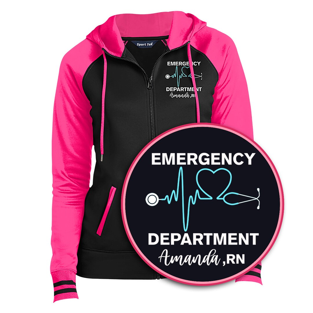 Emergency Department Jacket, ER Gift, Emergency Department Fullzip Hooded Jacket Varsity Jacket