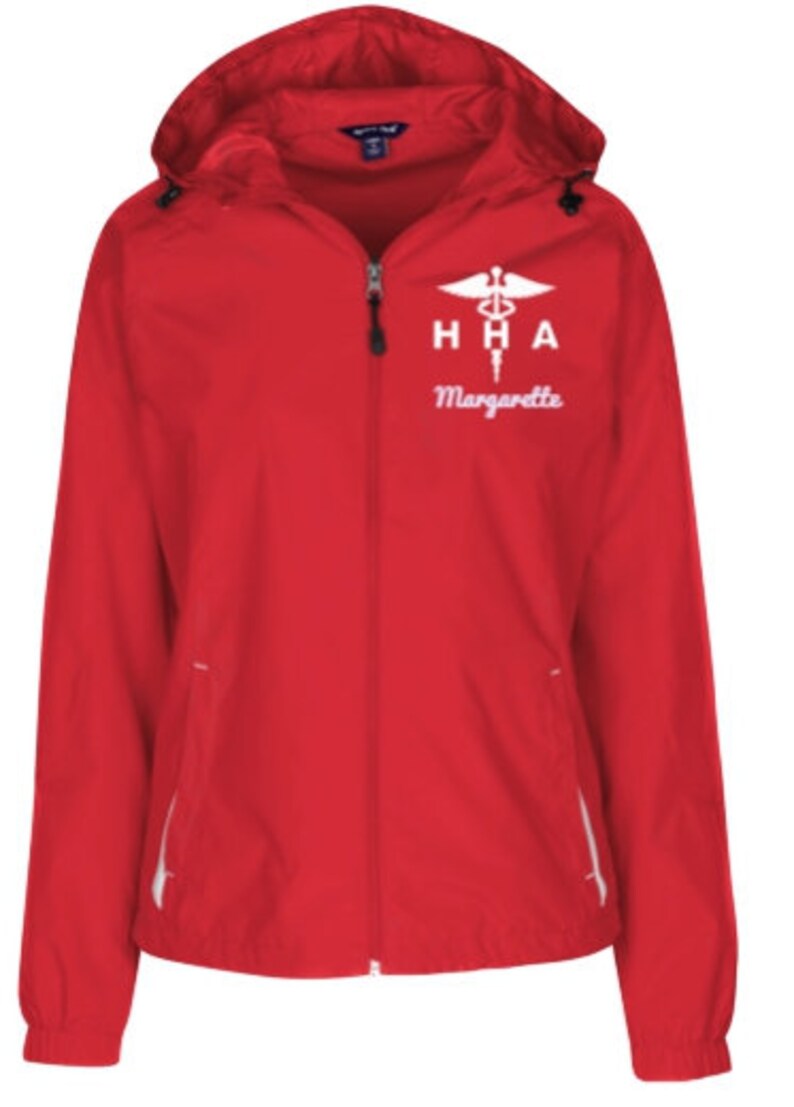 Home Health Aide Ladies Windbreaker Jacket HHA Home Health Aide Personalizable Jacket PRN-019