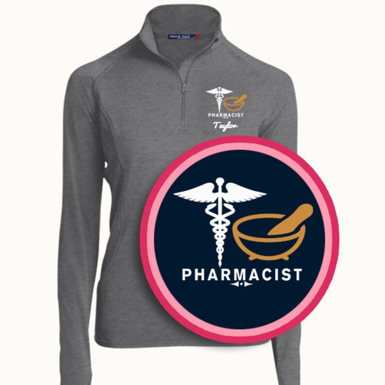 PRN-077 Pharmacist Gift Pharmacist Quarter Zip Sweatshirt Embroidered Pullover Personalized Gifts