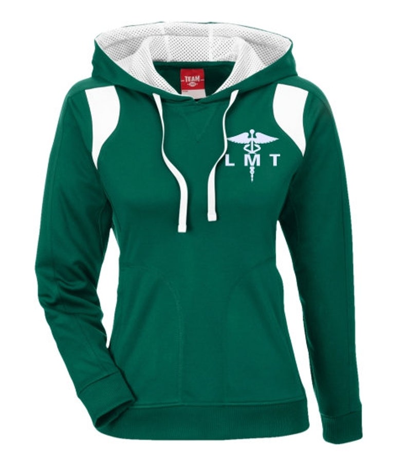 024B License Massage Therapist Poly Hoodie Sweatshirt LMT Caduceus Personalization Sweatshirt Gift For Massage Therapist PRN