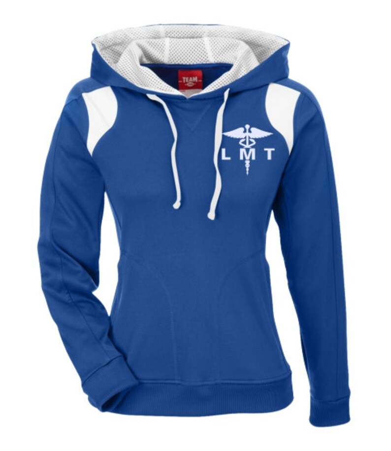 024B License Massage Therapist Poly Hoodie Sweatshirt LMT Caduceus Personalization Sweatshirt Gift For Massage Therapist PRN