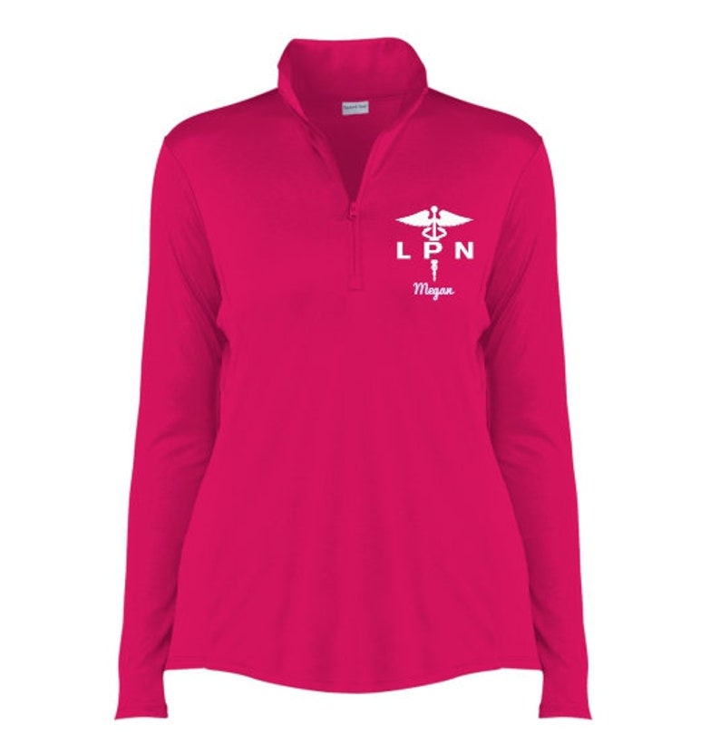 Licensed Practical Nurse Gift Quarter Zip Pullover Embroidered Pullover LPN Caduceus Personalized Gifts PRN-022A