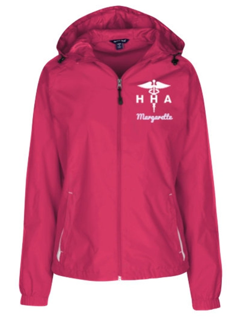 Home Health Aide Ladies Windbreaker Jacket HHA Home Health Aide Personalizable Jacket PRN-019