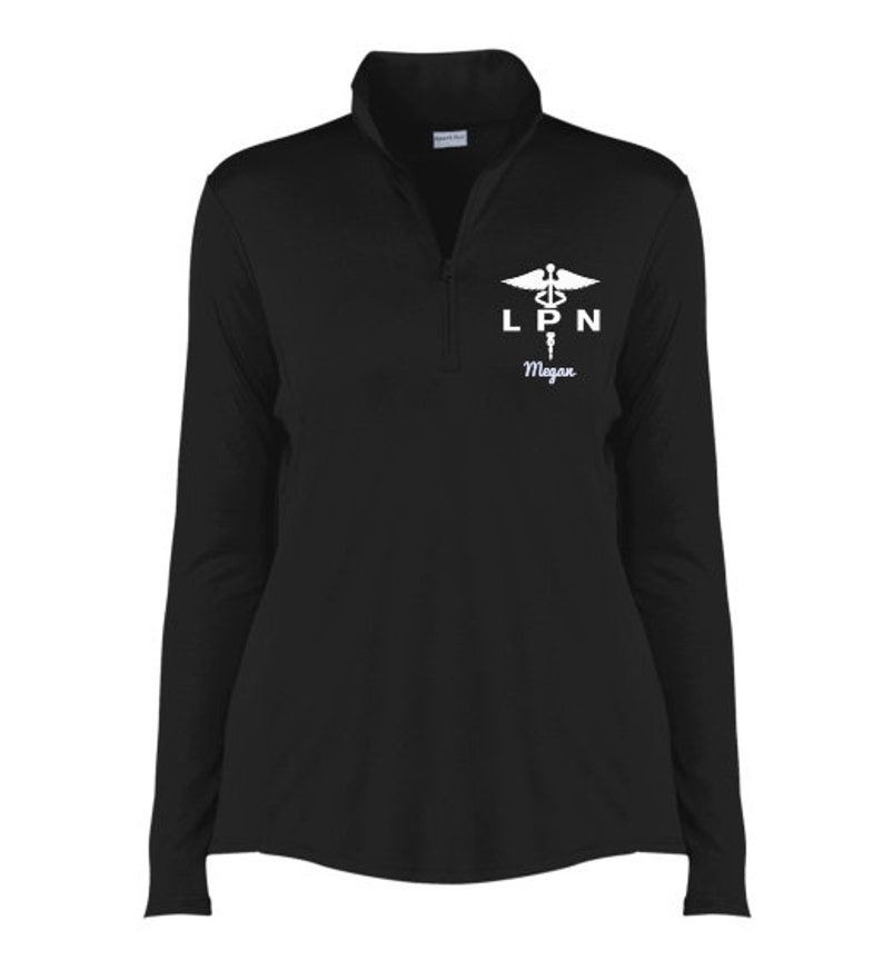 Licensed Practical Nurse Gift Quarter Zip Pullover Embroidered Pullover LPN Caduceus Personalized Gifts PRN-022A