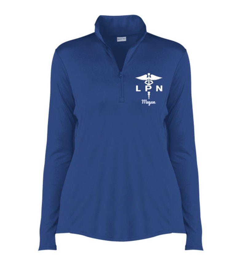 Licensed Practical Nurse Gift Quarter Zip Pullover Embroidered Pullover LPN Caduceus Personalized Gifts PRN-022A