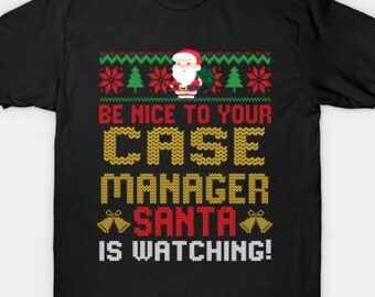 Case Manager Ugly Christmas Sweater, Case Managers Ugly Christmas TShirts, Sweater, Pullover, Case Manager Gift - MLUGLY