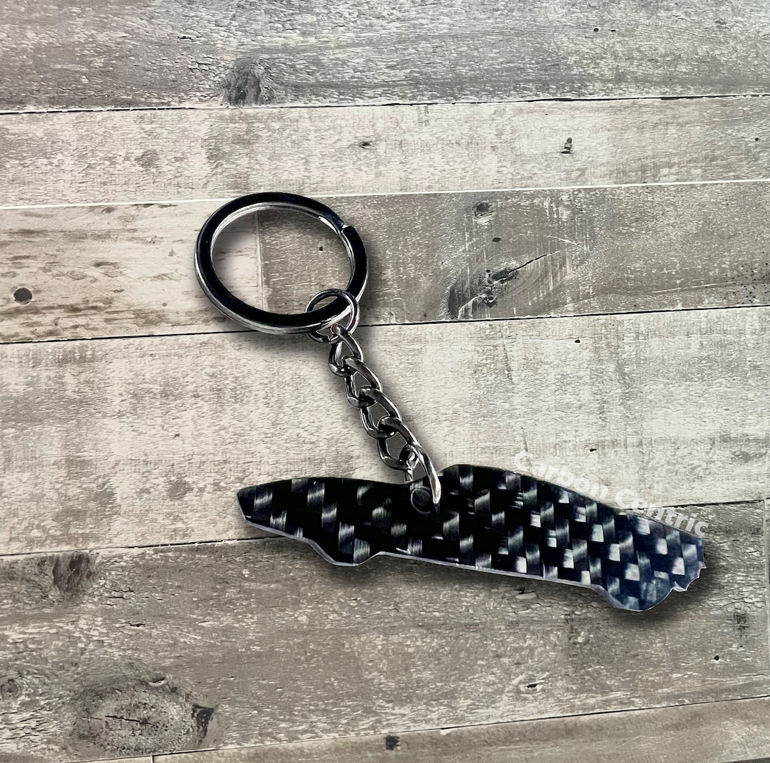 First Gen GT Race Car Keychain, Carbon Fiber Super Car Keychain, Car