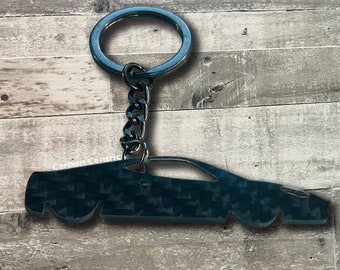 Carbon Fiber F458 Supercar Keychain, Carbon Fiber Race Car Keychain, Super Car Keychain, Race Charm, Carbon Fiber Exotic Car Keychain
