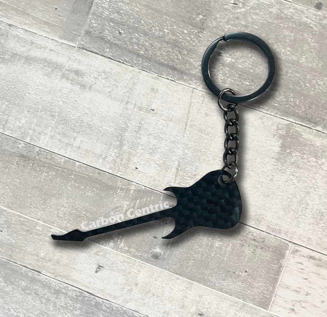 Carbon Fiber Electric Guitar Keychain, Carbon Fiber Guitar, Guitar ...