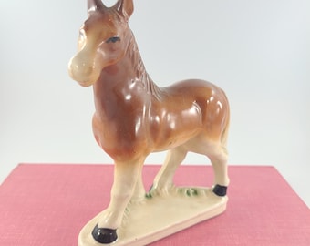 Vintage Made In Japan Ceramic Horse Figurine / Equestrian Figurine / Mid Century Horse / Brow Horse