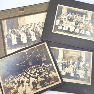 Set of 4 Antique School Photos / 1920&#39;s Children&#39;s Photo / Antique Class Photos / Antique Children&#39;s Picture / Picture Day / Cabinet Card