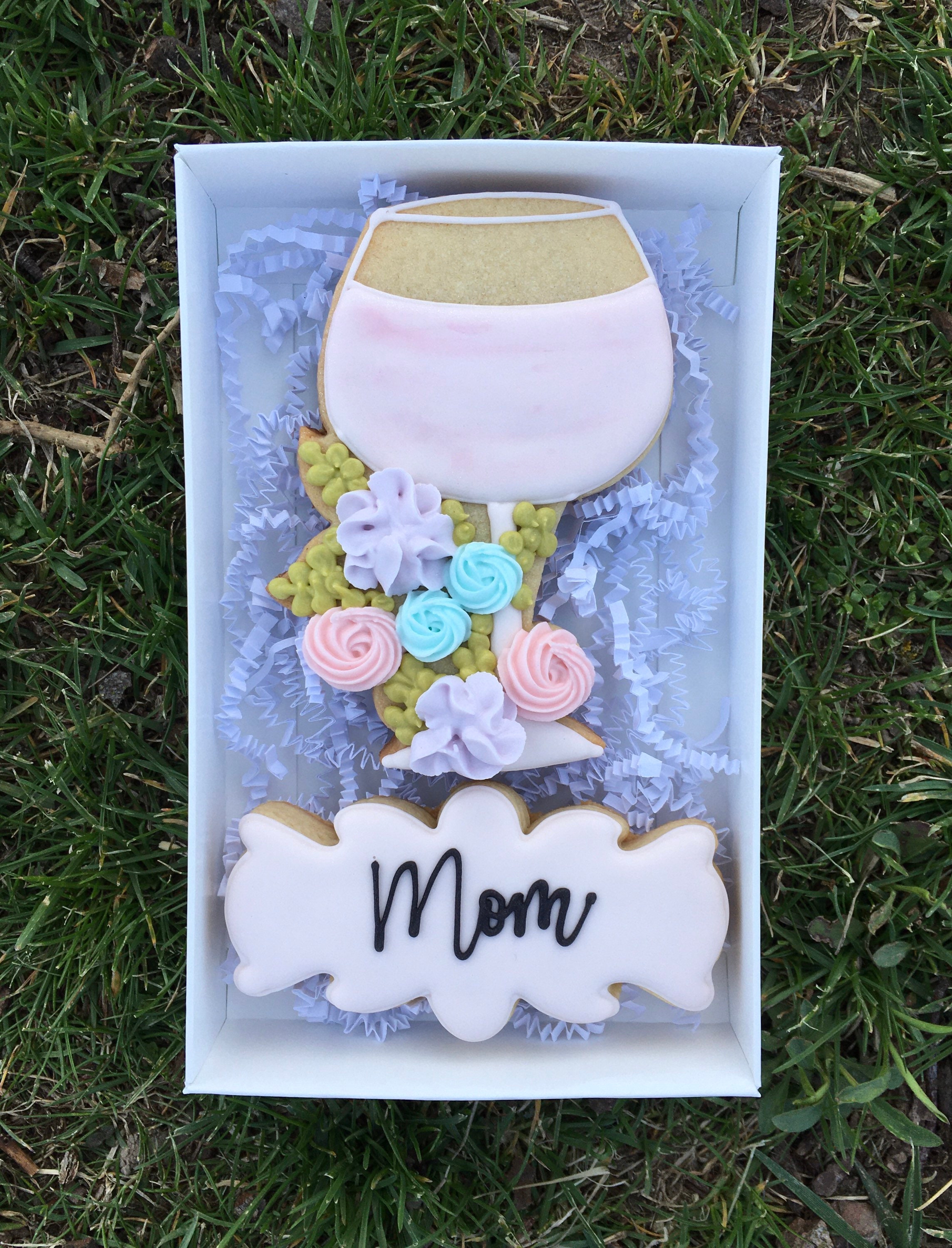 Mothers Day Wine Cookie Gift Box Set Etsy