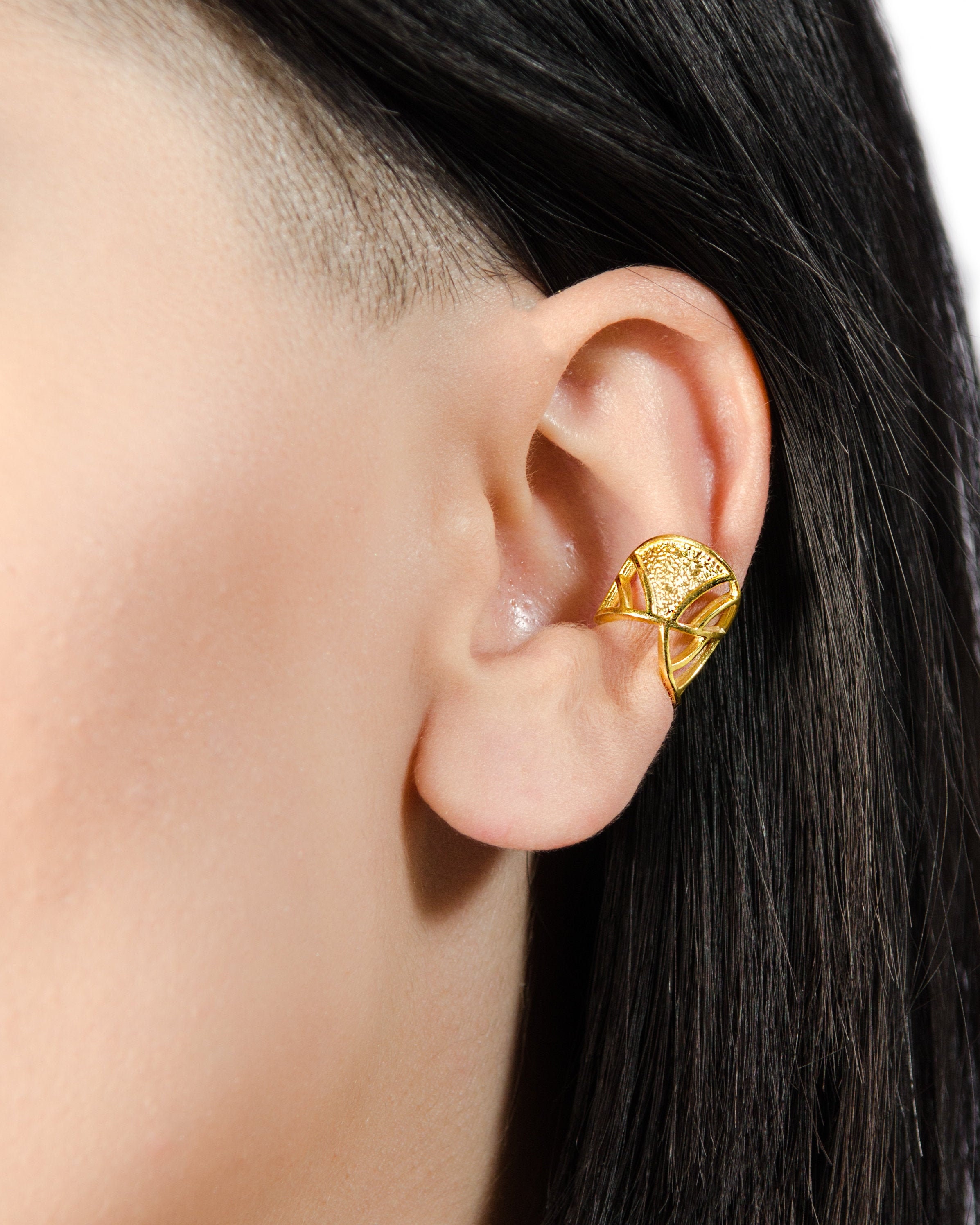 Gold ear cuff no piercing Earcuff Earring Non Pierced Etsy