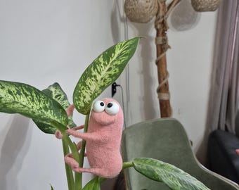 Poseable Needle Felted Butt Sculpture – Handmade Wool Fiber Art Creature