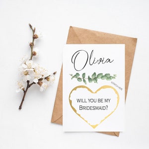 Personnalisé Serez-vous ma demoiselle d’honneur Scratch Off Proposition Carte | Demoiselle d’honneur Rayer la carte | Mariage serez-vous ma carte de demande en mariage