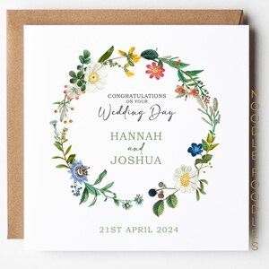 Félicitations pour le jour de votre mariage | Carte de mariage personnalisée | Carte de félicitations | Monsieur et Madame Félicitations | Carte de jeunes mariés