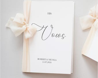 His Vows Card | On My Wedding Day | Personalised On My Wedding Day Vows Card | Groom's Vows Card | Card For My Wedding Vows | Bride's Vows