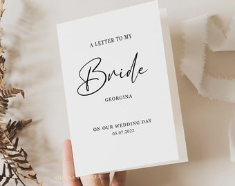 Personalised Wedding Letter To Bride Card | Custom Love Letter | Wedding Day Letter to my Bride | To My Wife On Our Wedding Day