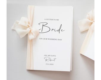 Para mi novia en el día de nuestra boda / Tarjeta de carta a mi esposa / Tarjeta personalizada para el día de nuestra boda / Tarjeta para futura esposa / Tarjeta para mi esposa