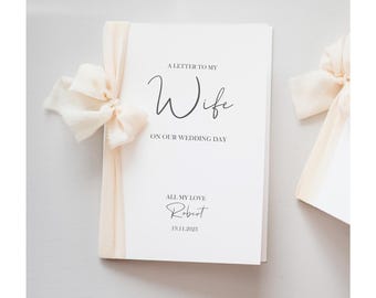 To My Wife On Our Wedding Day | Letter To My Bride Card | Personalised On our Wedding Day Card | Future Wife Card | Card For My Bride