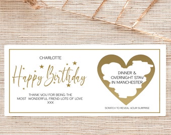 Personalised Birthday Scratch Card | Surprise Reveal Concert Ticket | Surprise Gift Announcement Scratch Off | Personalized Experience Card