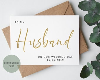 Personalised To My Husband On Our Wedding Day Card | To My Husband To Be Wedding Day Card | Wedding Card