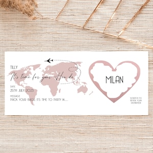 carte à gratter personnalisée poule fait une surprise | Future mariée | Invitation faire-part de poule de Zazzle.be Liste d'envies Vous avez des idées ? EVJF | Destination surprise révélée