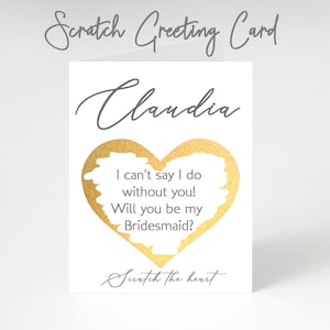 Personnalisé Serez-vous ma demoiselle d’honneur Scratch Off Proposition Carte | Demoiselle d’honneur Rayer la carte | Mariage serez-vous ma carte de demande en mariage