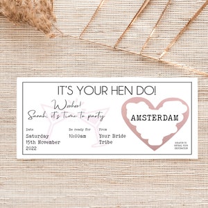 Personalised Hen Do Surprise Scratch Card | Card For Bride To Be | Hen Do Announcement | Hen Do Custom Scratch Card | Surprise Destination