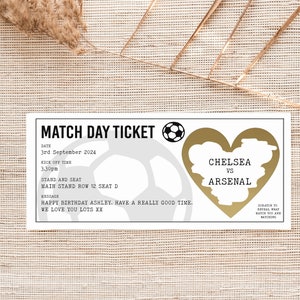 Personalised Surprise Football Ticket | Match Day Surprise Tickets | Surprise Reveal For Football Game | Scratch Off Surprise Soccer Match