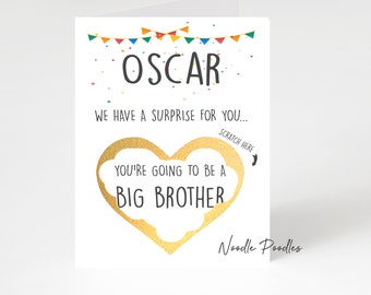 You're Going To Be A Big Sister or Brother Scratch Card | Pregnancy Reveal Announcement Card | Baby Reveal