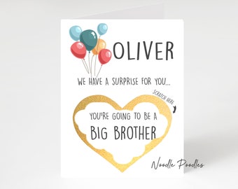 You're Going To Be A Big Brother Scratch Card | Pregnancy Reveal Announcement Card | Big Brother Baby Reveal