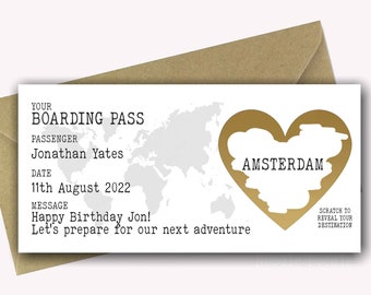 Personalised Boarding Pass | Holiday Scratch card | Fake Plane Ticket | Scratch To Reveal  Surprise Trip Card | Birthday Holiday Reveal