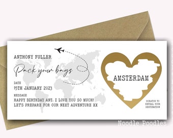 Personalised Surprise Birthday Card | Personalised Boarding Pass | Faux Fake Boarding Pass For Surprise Destination Trip Holiday Reveal |