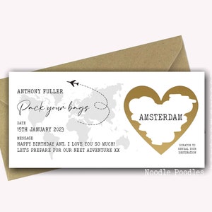 Personalised Surprise Birthday Card | Personalised Boarding Pass | Faux Fake Boarding Pass For Surprise Destination Trip Holiday Reveal |