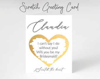 Personalised Will You Be My Bridesmaid Scratch Off Proposal Card | Maid Of Honour Scratch Off Card | Wedding Will You Be My Proposal Card