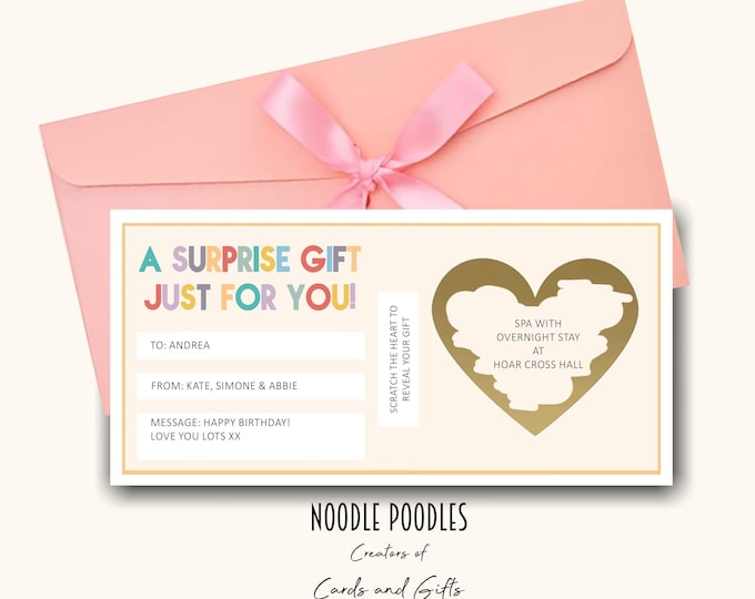 Personalised Scratch To Reveal Surprise Birthday Gift Card | Surprise Theatre Tickets | Surprise Reveal for Experience Gift | Musical Show