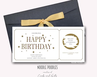 Birthday Scratch Card | Personalised Reveal Gift | Personalised Birthday Scratch Card | Luxury Scratch To Reveal Ticket | Happy Birthday