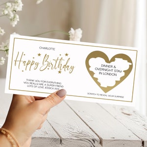 Cadeau surprise carte d'anniversaire personnalisée à gratter | Anniversaire | Surprise spéciale | Cadeau d'anniversaire | Bon pour la Saint-Valentin