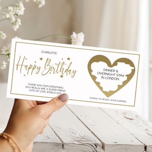 Carte d'anniversaire personnalisée à gratter en cadeau surprise | Anniversaire | Surprise spéciale | Cadeau d'anniversaire | Bon d'achat pour la Saint-Valentin*