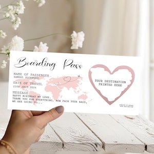 Carte d'embarquement personnalisée à gratter | carte d'embarquement surprise à gratter | Carte d'embarquement fantaisie pour une révélation surprise des Fêtes